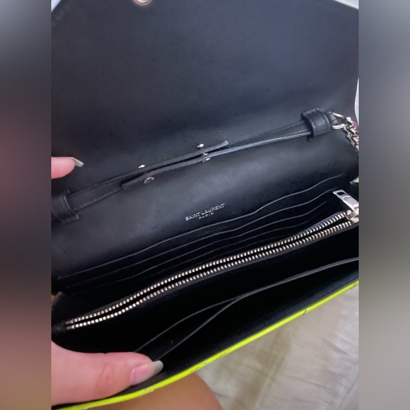 Rare- Ysl Neon Yellow Wallet on Chain - Picture 9 of 15